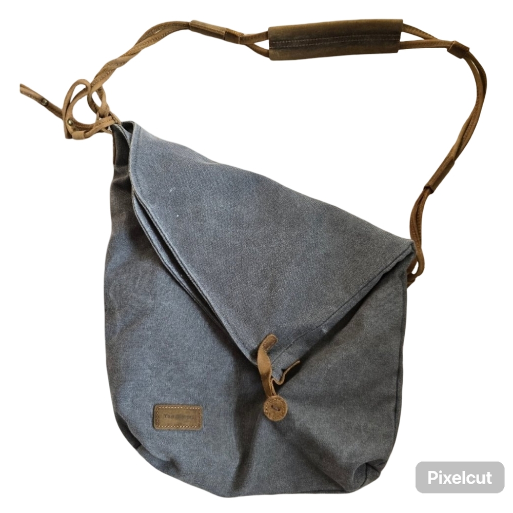 Tom Clovers Gray Large Canvas Shoulder Bag
